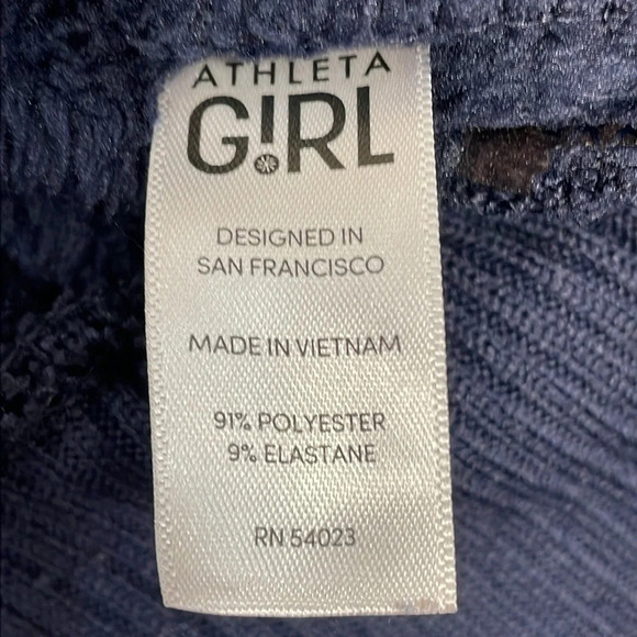 Athleta Girl Navy Feelin’ Great Plush Velour Hoodie Pullover L/12 - Picture 12 of 16